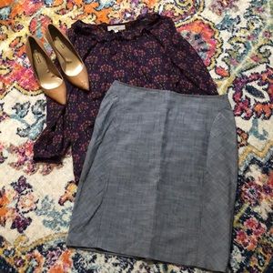 🎈First Option Navy Blue Tweed Pencil Skirt